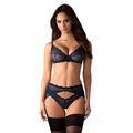 Nightly blue ensemble lingerie 3 pièces dentelle bleu marine peau sensible