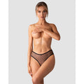 Culotte haute ouverte noire pois tissu doux sangle dorsale séduisante