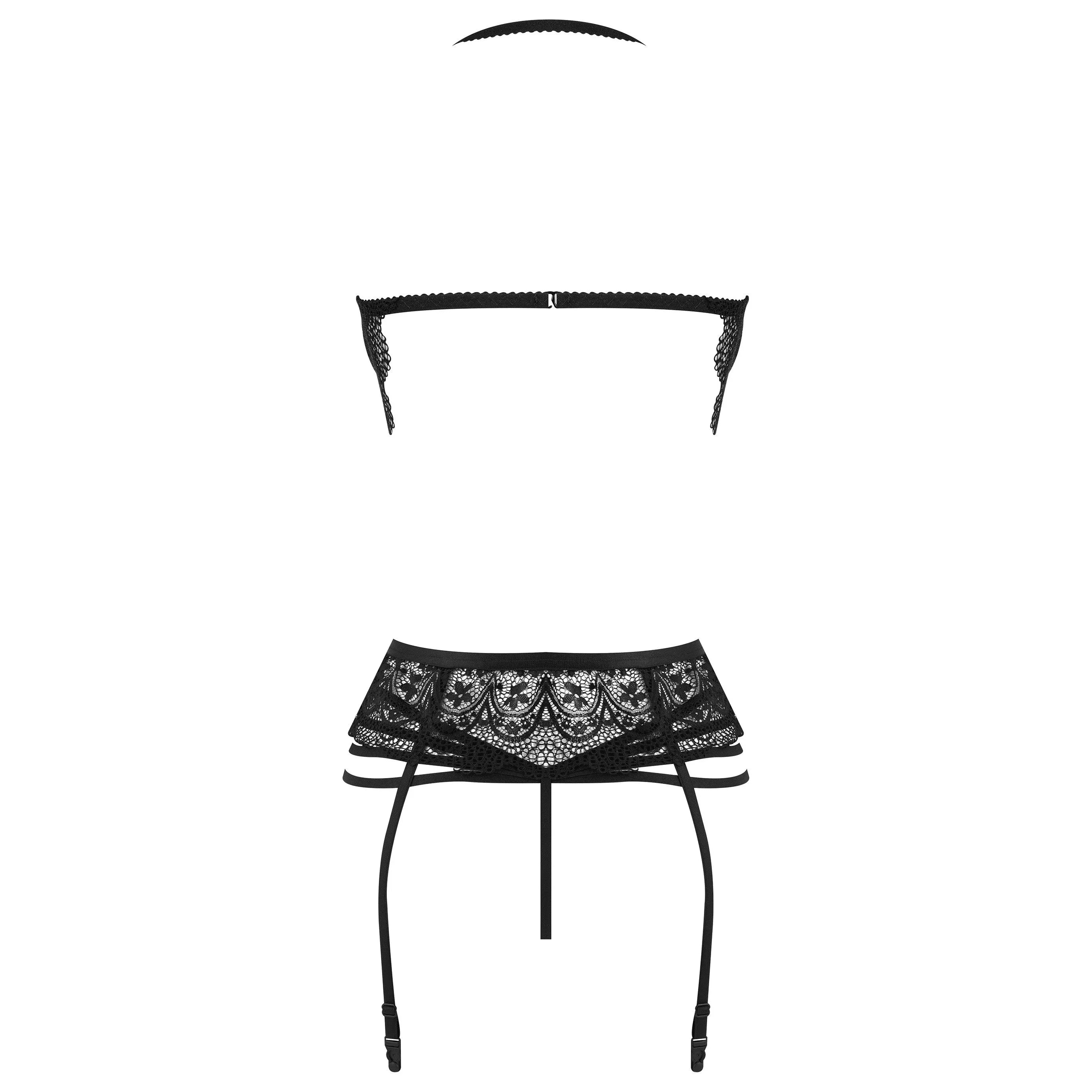 Ensemble lingerie dentelle noire sensuelle détails complexes cadeau femme