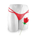 Cadeau original rose artificielle avec culotte sexy dentelle élastique tailles 34-40