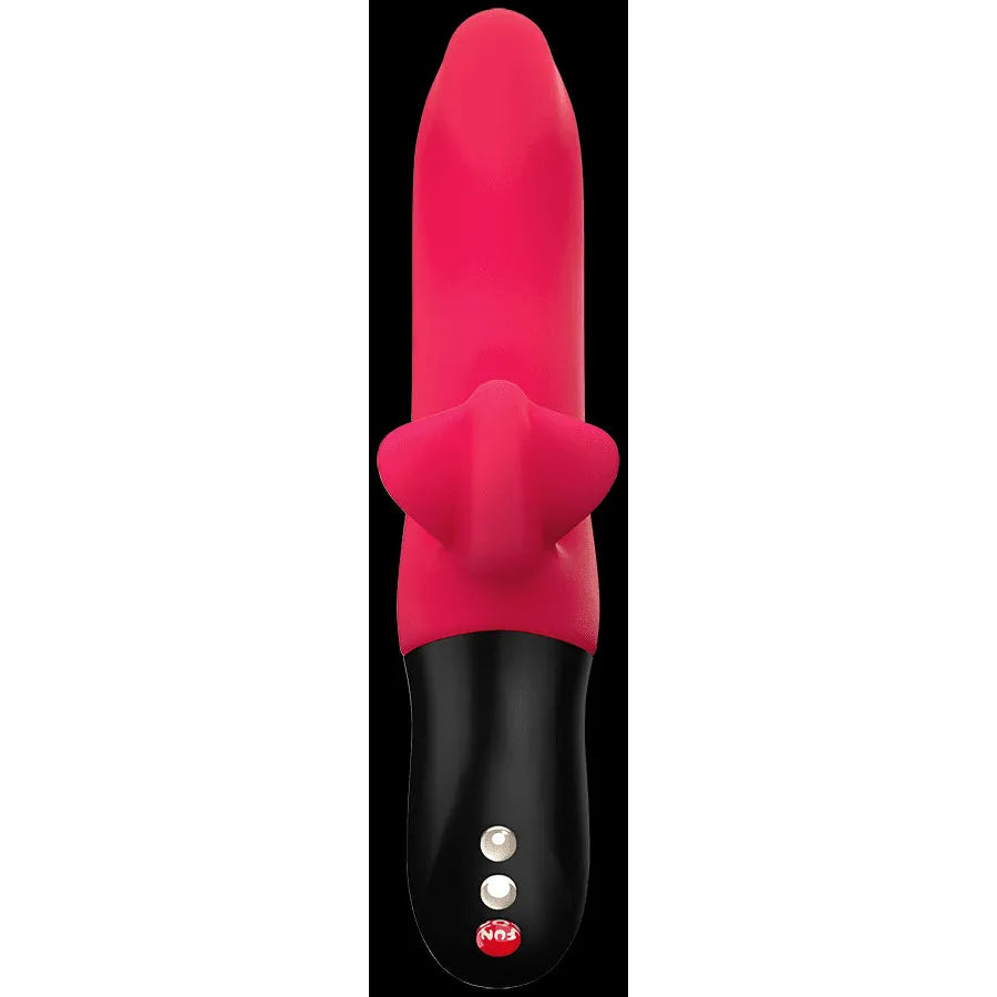 Vibromasseur rabbit rouge, design ergonomique, ailes vibrantes, courbe point G, rechargeable, 21,5 cm, 8 vitesses.