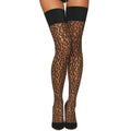 Bas autofixant imprimé léopard silicone polyester nylon spandex jarretière élastique