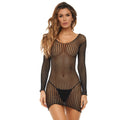 Robe résille fantaisie noire sexy nylon string non inclus