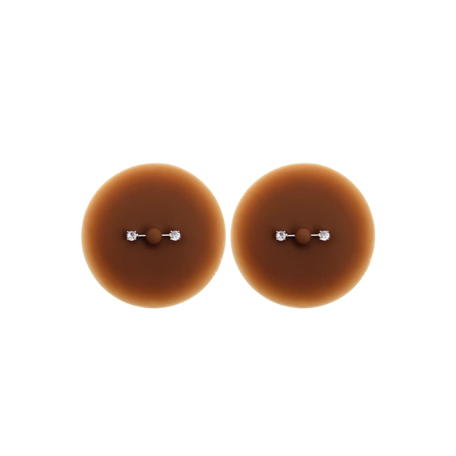 Cache-tétons adhésifs réutilisables piercing faux diamant silicone peau foncée élégance