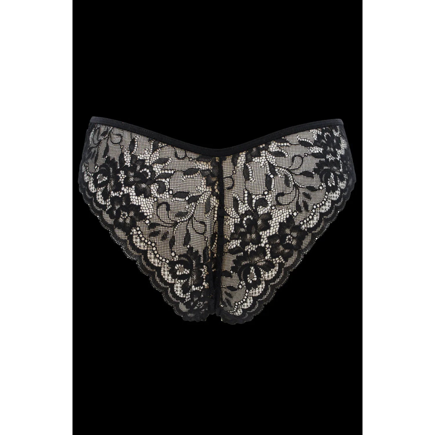 Culotte dentelle noire élégante nœud satin confortable féminine tailles S-XL