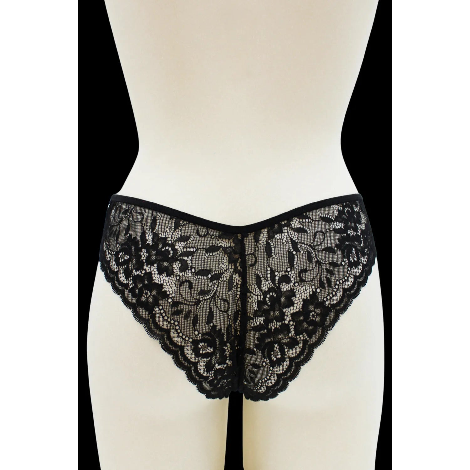 Culotte dentelle noire élégante nœud satin confortable féminine tailles S-XL