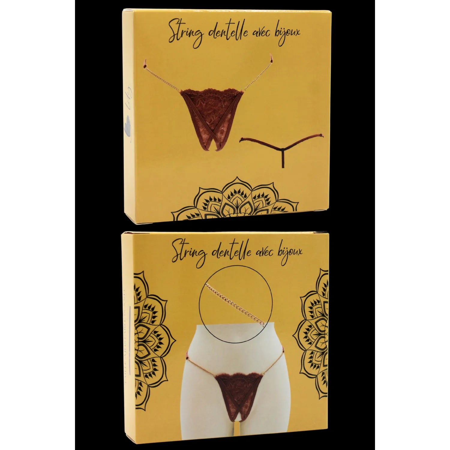 String dentelle minimaliste glamour chaînes dorées ajustable sexy femmes