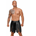 H053 Jupe gladiateur pour homme en cuir écologique avec plis en PVC