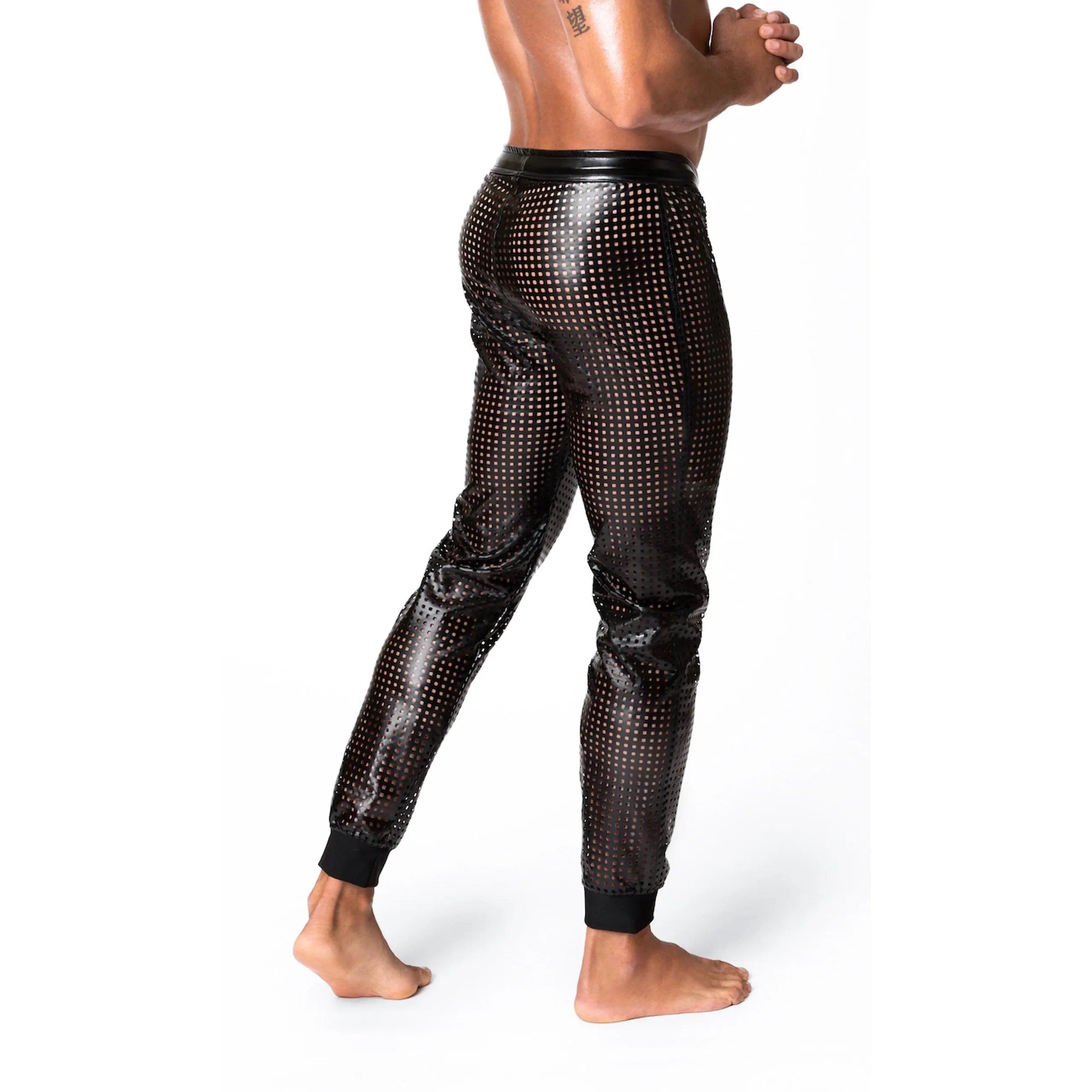 Pantalon long Mayhem wetlook perforé laçage élastique élégance audacieuse