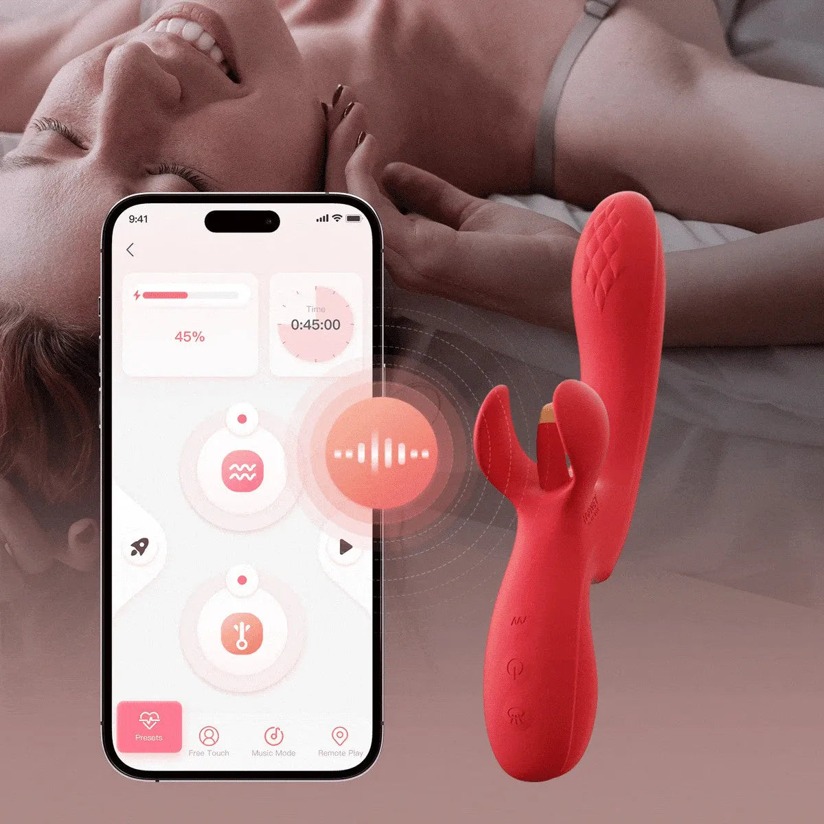 Vibromasseur clitoridien Bluetooth silicone tapotement rapide ergonomique étanche point A