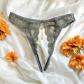 String dentelle gris chaîne dorée bijou scintillant ouvert entrejambe ajustable