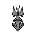 Mercuris body noir maille transparente découpes géométriques ajustable hypoallergénique élégance audacieuse