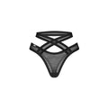 Mercuris string noir maille transparente taille croisée courbes design minimaliste