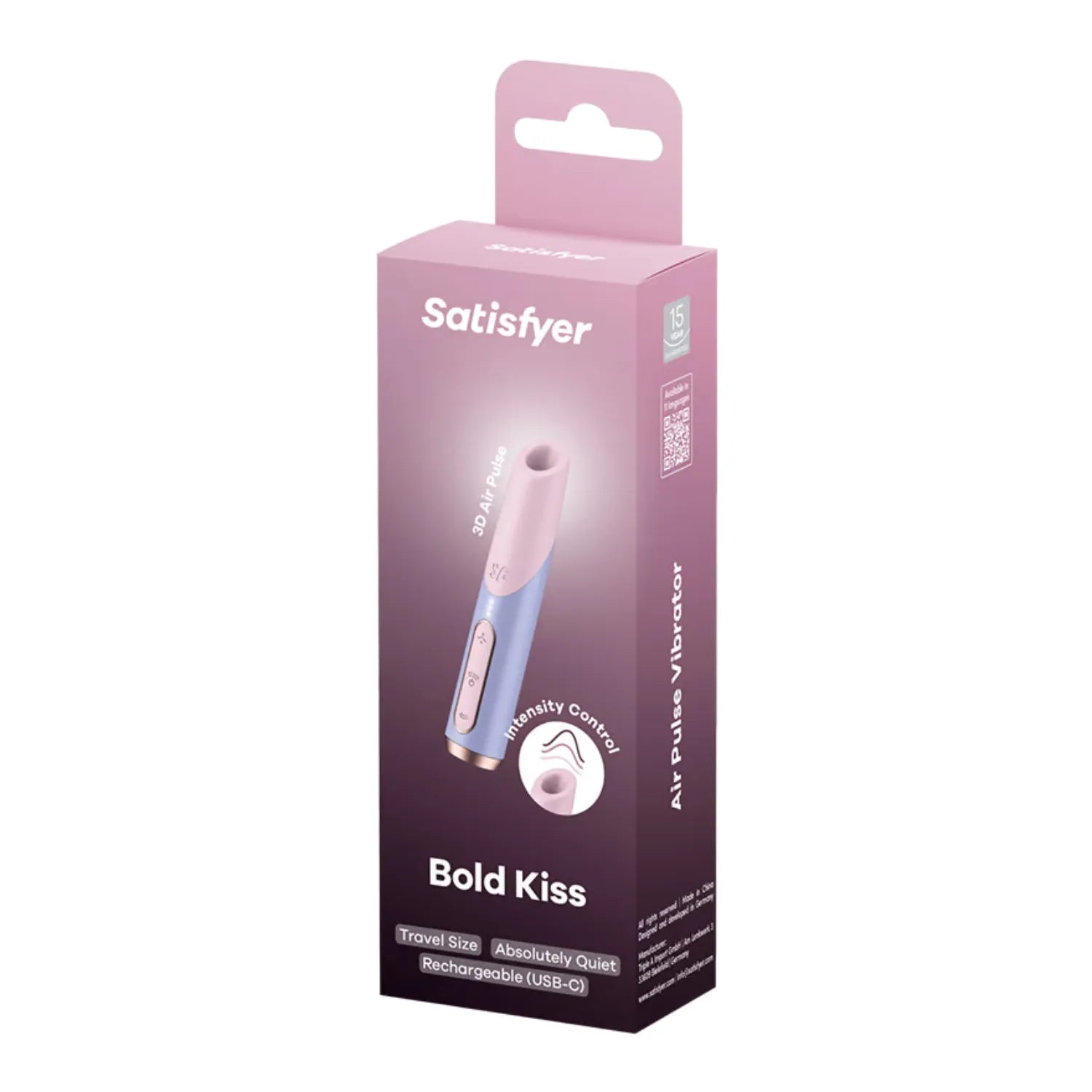 Stimulateur Clitoridien de Voyage Bold Kiss Luxueux et Discret, Design Compact en Rouge à Lèvres, Ultra Silencieux, 30 Intensités, Etanche, Rechargeable USB-C, Facile à Nettoyer