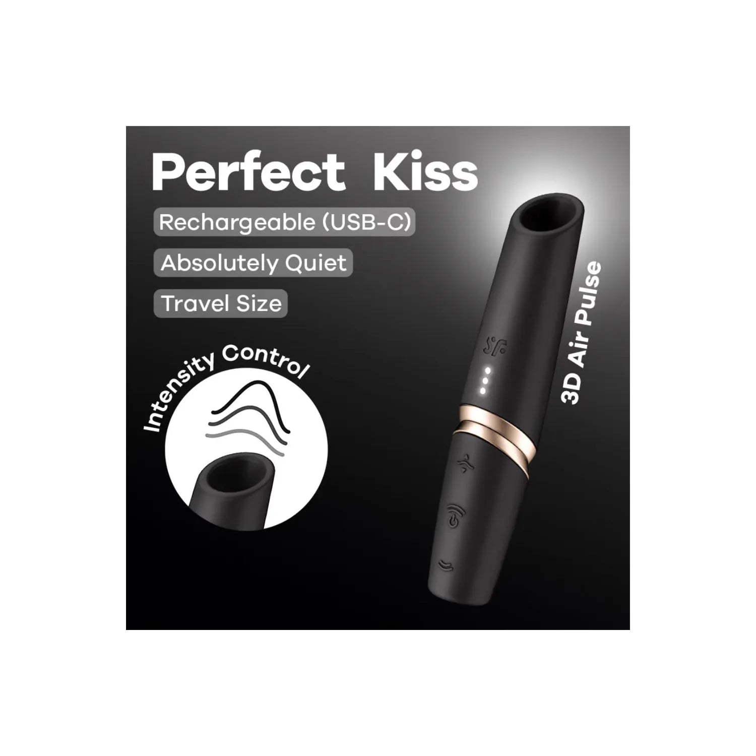 Stimulateur Clitoridien Silencieux Perfect Kiss – Design Raffiné, Contrôle Intuitif, Silicone Doux, Étanche, Rechargeable USB-C, 30 Niveaux d'Intensité – Allié Discret Pour Vibrer Vos Sens