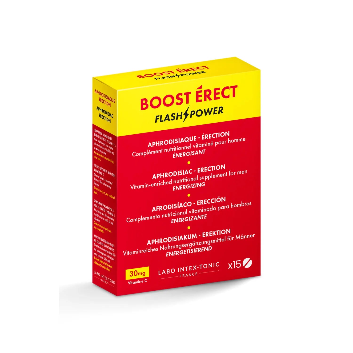 Complément Aphrodisiaque Homme Boost Erect à Base de Maca, Ginseng et Maté - Stimulant Naturel Érection et Désir Sexuel - Fabriqué en France - 15 Comprimés
