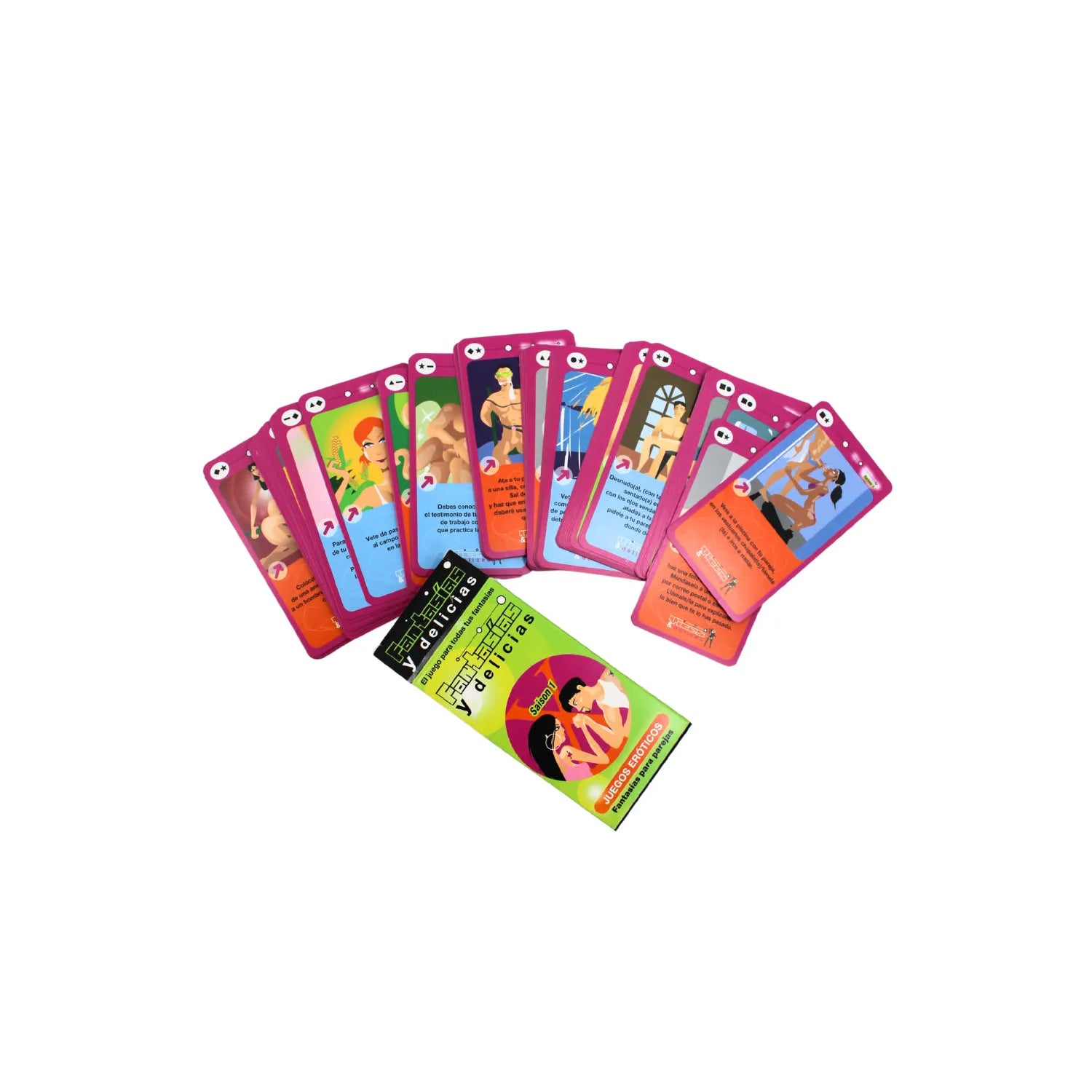 Jeu de Cartes Vices et Délices Espagnol, Jeu Coquin 80 Cartes, 76 Gages Érotiques, Trois Niveaux de Difficulté, Pimentez Votre Relation