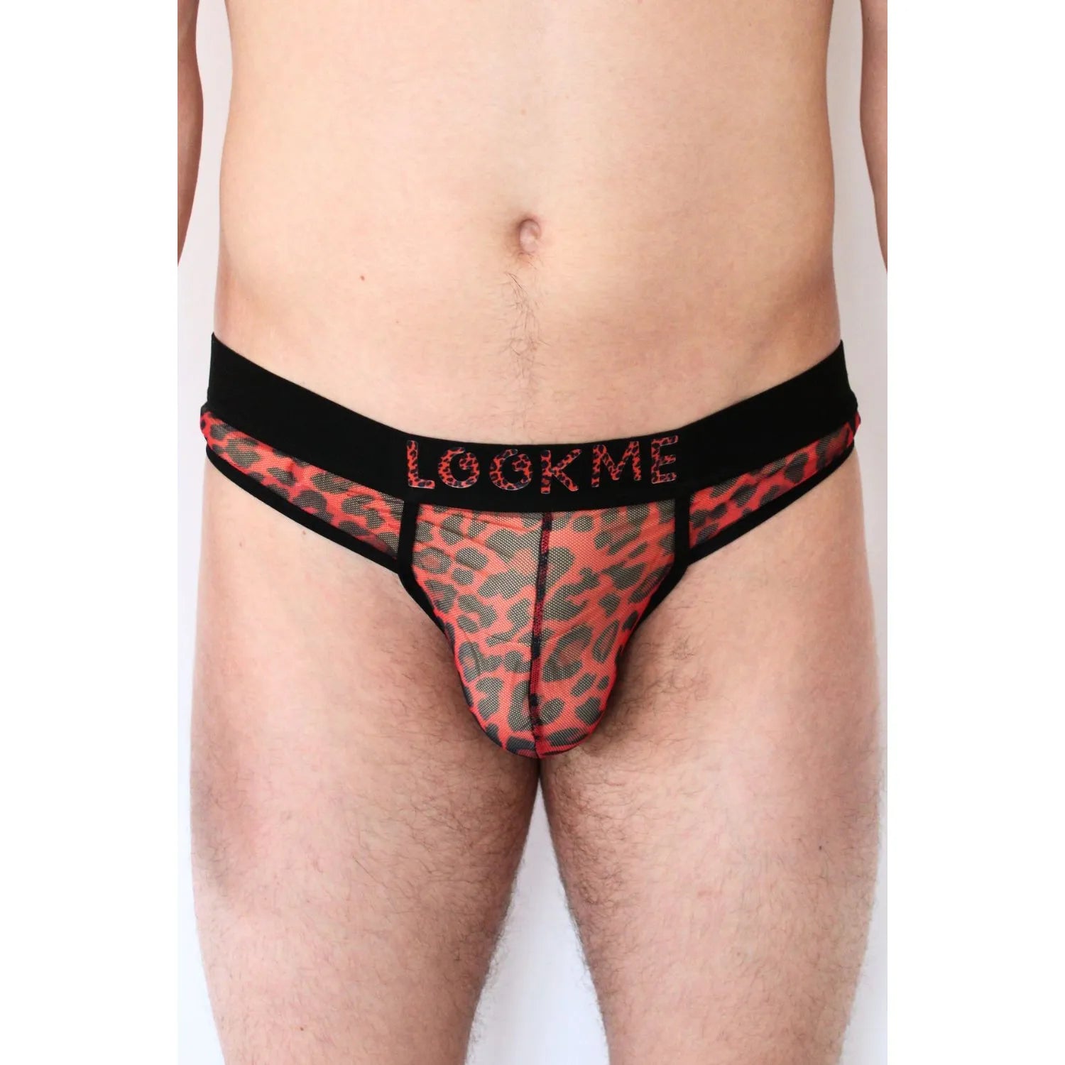 String Résille Léopard Rouge Transparent Confortable Style Urbain Sexy Taille Valorisee LookMe LM2501-57RED
