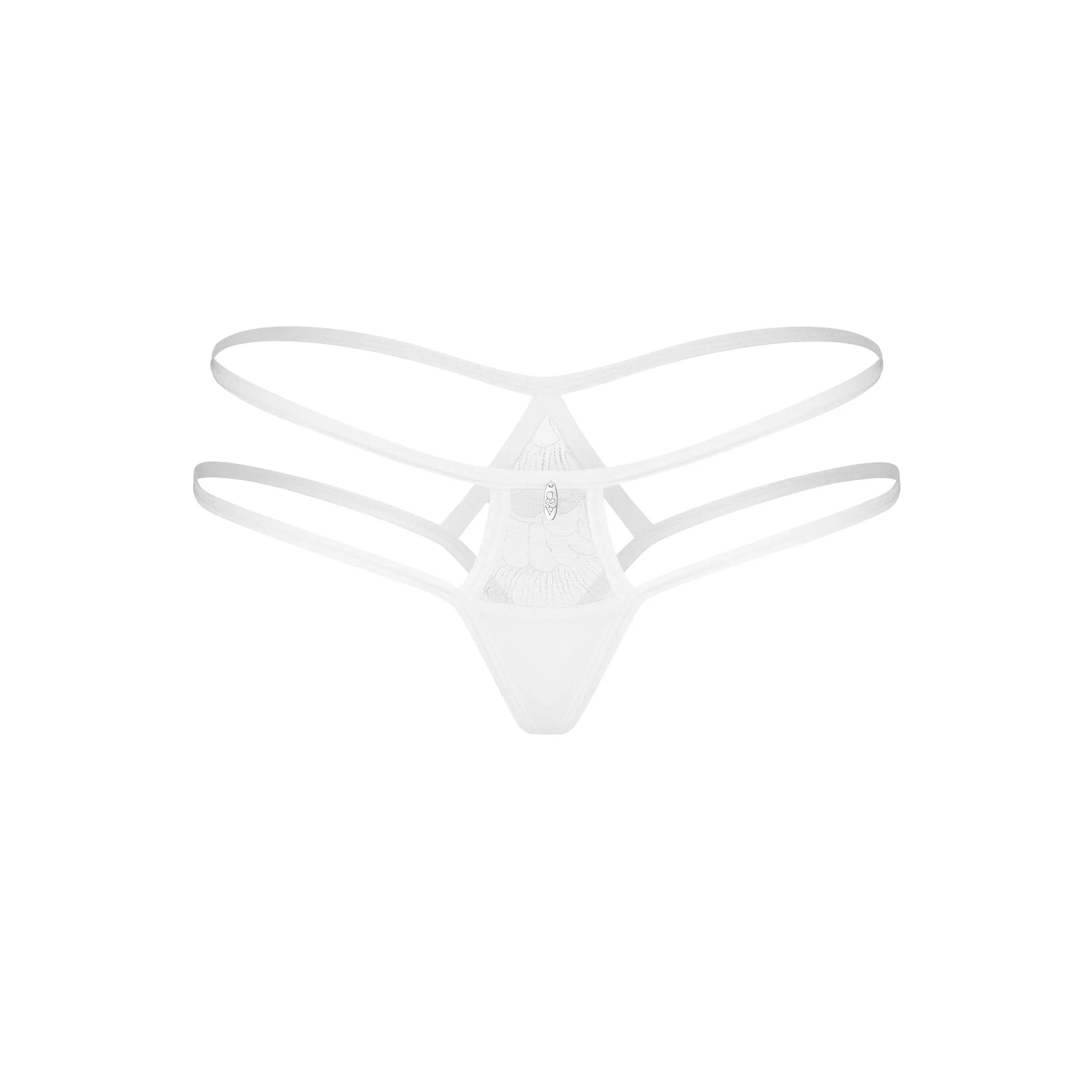 Culotte blanche Arrowel en dentelle transparente, réglable, bordure élastique, élégante et confortable.