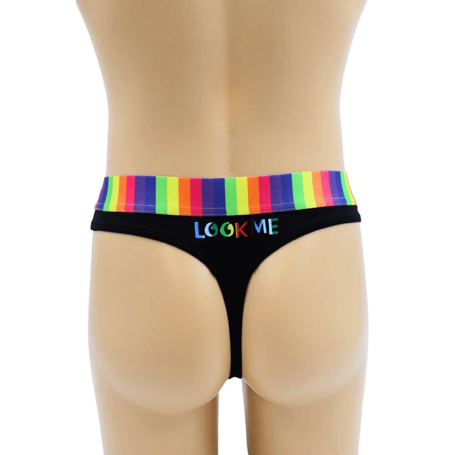 String Noir Confortable Homme Lookme Style Affirmé Ceinture Arc-en-Ciel Design Minimaliste Confort Quotidien Esthétisme Provocateur 80% Polyamide