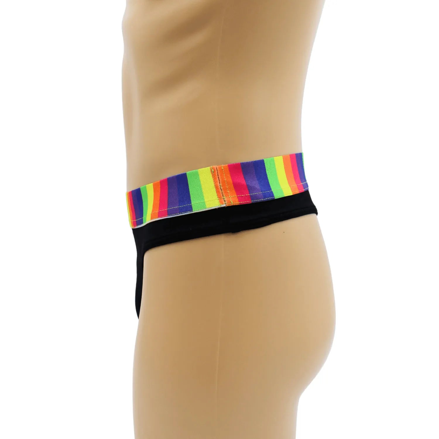 String Noir Confortable Homme Lookme Style Affirmé Ceinture Arc-en-Ciel Design Minimaliste Confort Quotidien Esthétisme Provocateur 80% Polyamide