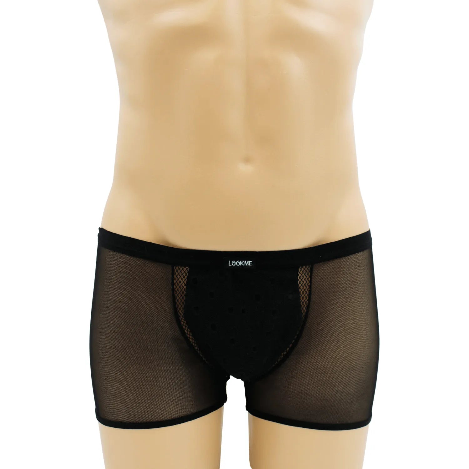 Boxer noir homme élégant, design chic, tissu polyester élasthanne, confort et sensualité, marque Lookme.
