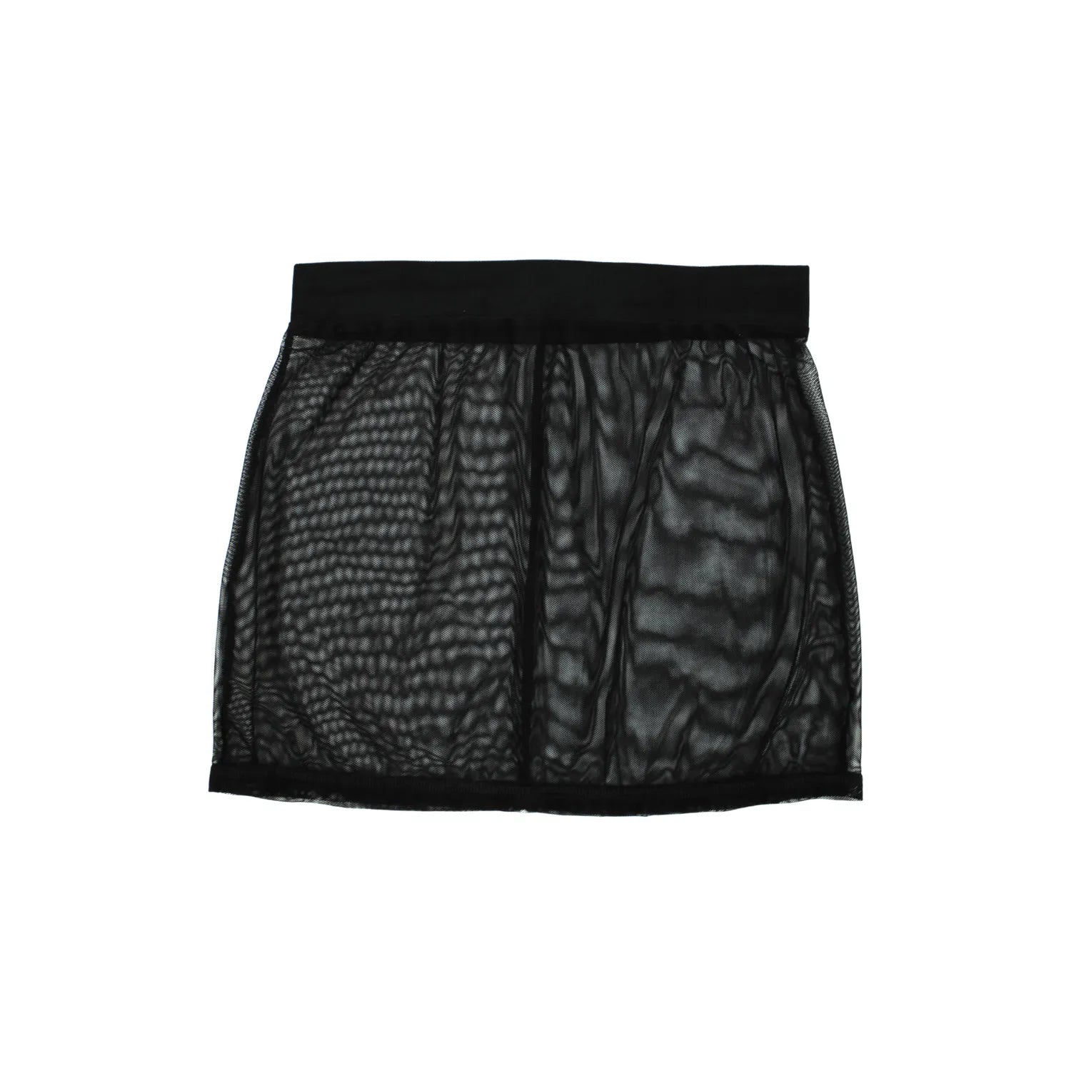 Jupe Courte Noire Maya en Résille Transparente Sexy Chic Confortable Pour Soirées Intimes Performances Artistiques Looks Fétiches