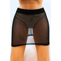 Jupe Courte Noire Maya en Résille Transparente Sexy Chic Confortable Pour Soirées Intimes Performances Artistiques Looks Fétiches