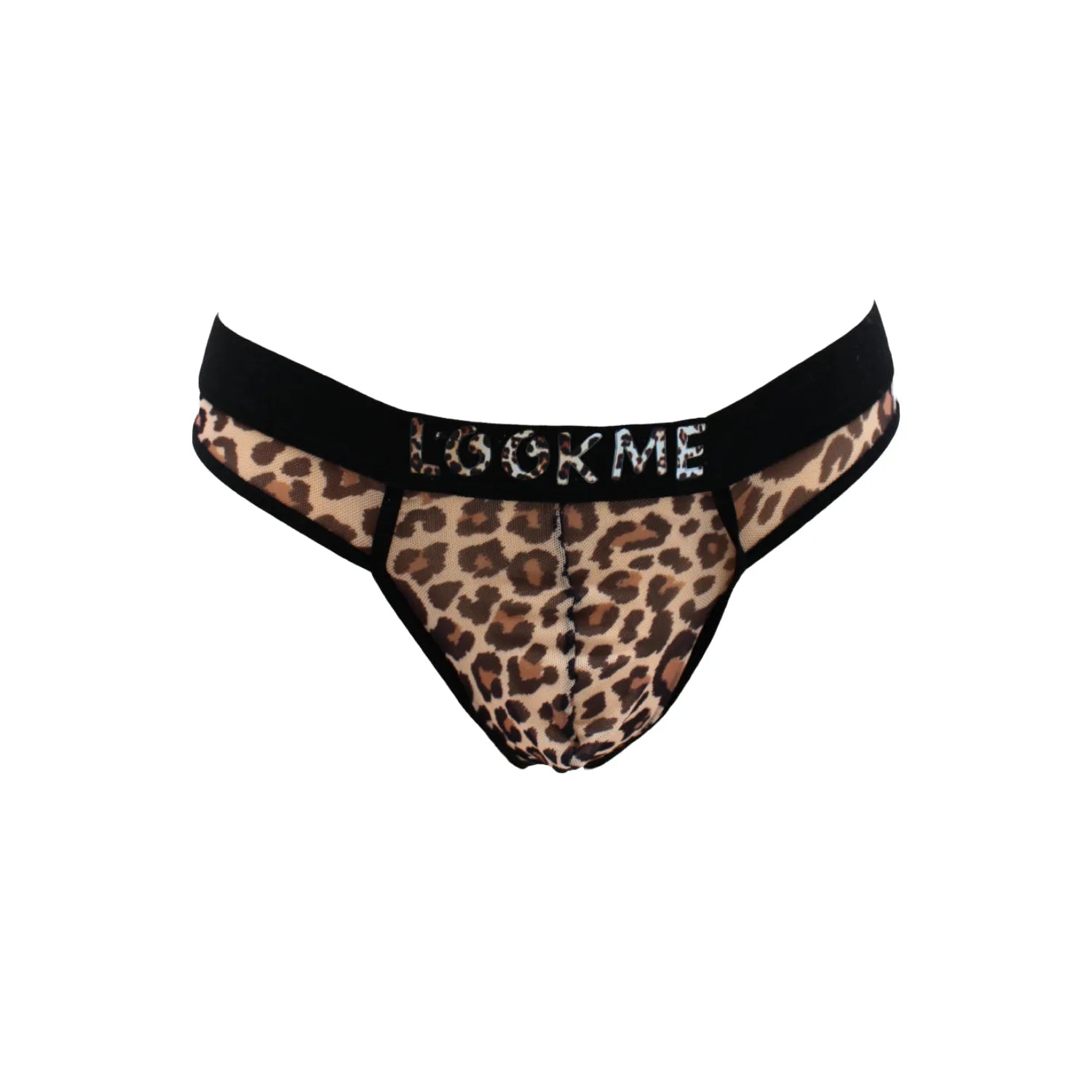 String Résille Léopard Transparent LOOKME, Confortable et Séduisant, Taille Haute avec Ceinture Noire Élastique, Design Urbain et Sauvage, Idéal pour Moment Intime et Quotidien