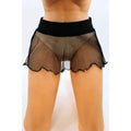 Mini Jupe Noire Sofia Résille Large Transparente Style Fétiche Évasée Confortable Tenue Séduction Show Soirée Thème
