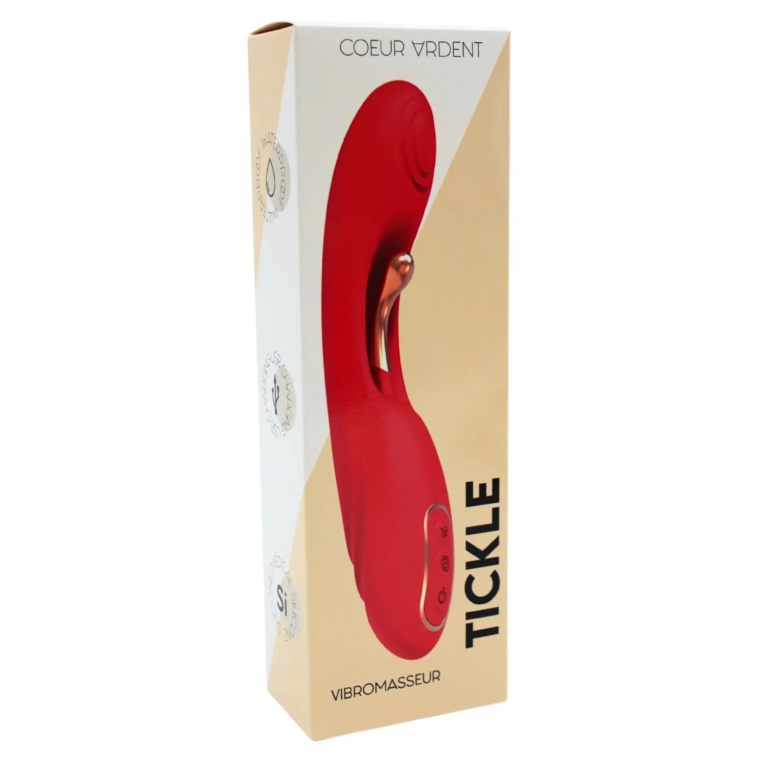 Vibromasseur TICKLE Double Stimulation Ergonomique Silicone Médical Rechargeable USB 18 Modes Vibration Point G Waterproof