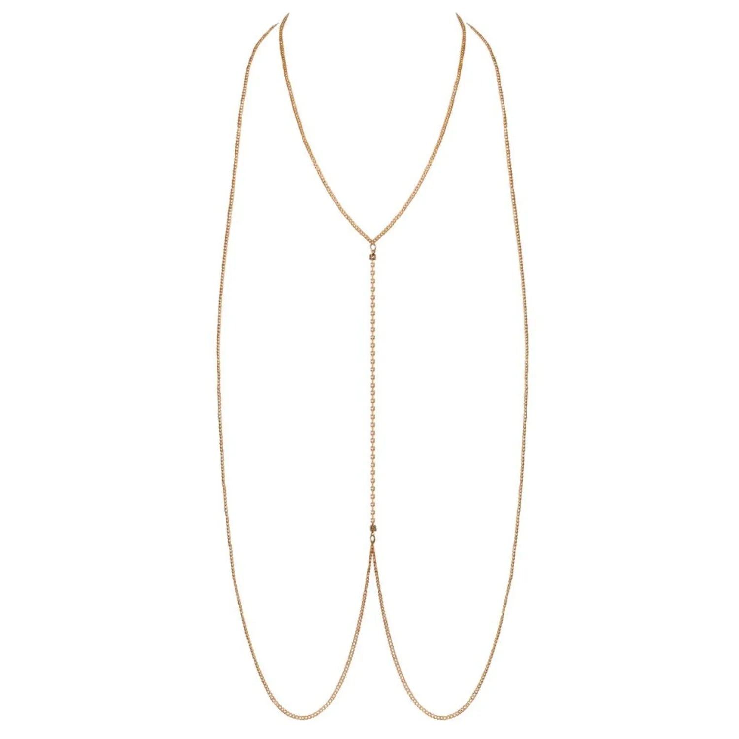 Chaîne de corps dorée Cottelli avec strass scintillants, élégante et sexy, idéale pour sublimer les tenues.
