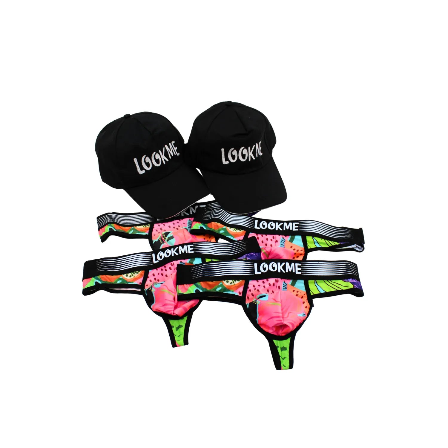 lot 4 strings homme polyester noir lookme 2 casquettes offertes