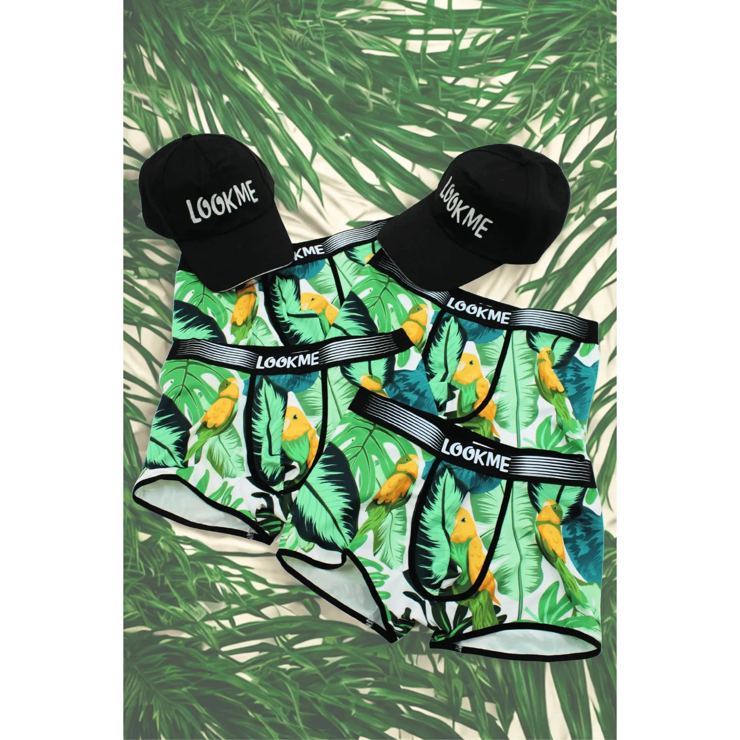 Pack 4 Boxer LM2402-67BIR LOOKME + 2 Casquettes Offertes