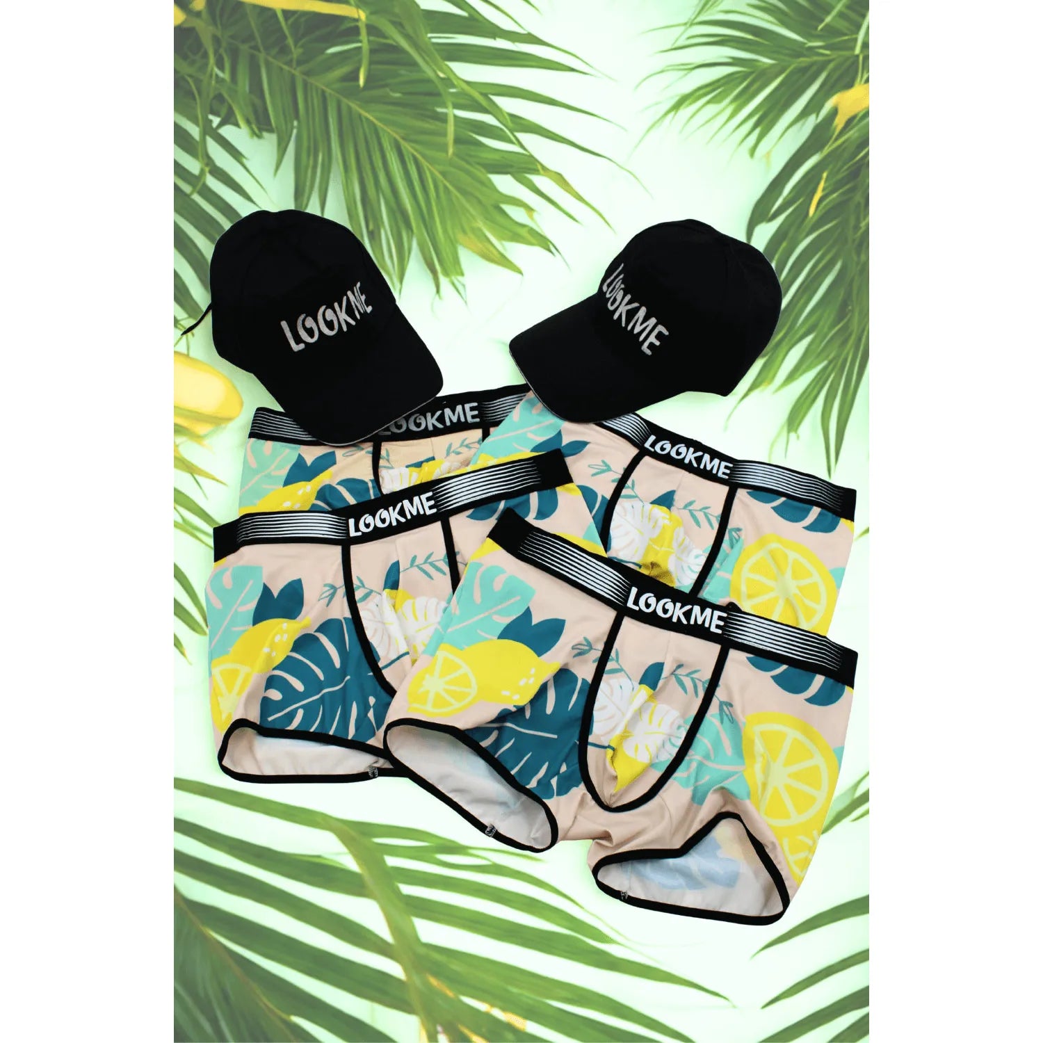 Pack 4 Boxer LM2402-67LEM LOOKME + 2 Casquettes Offertes