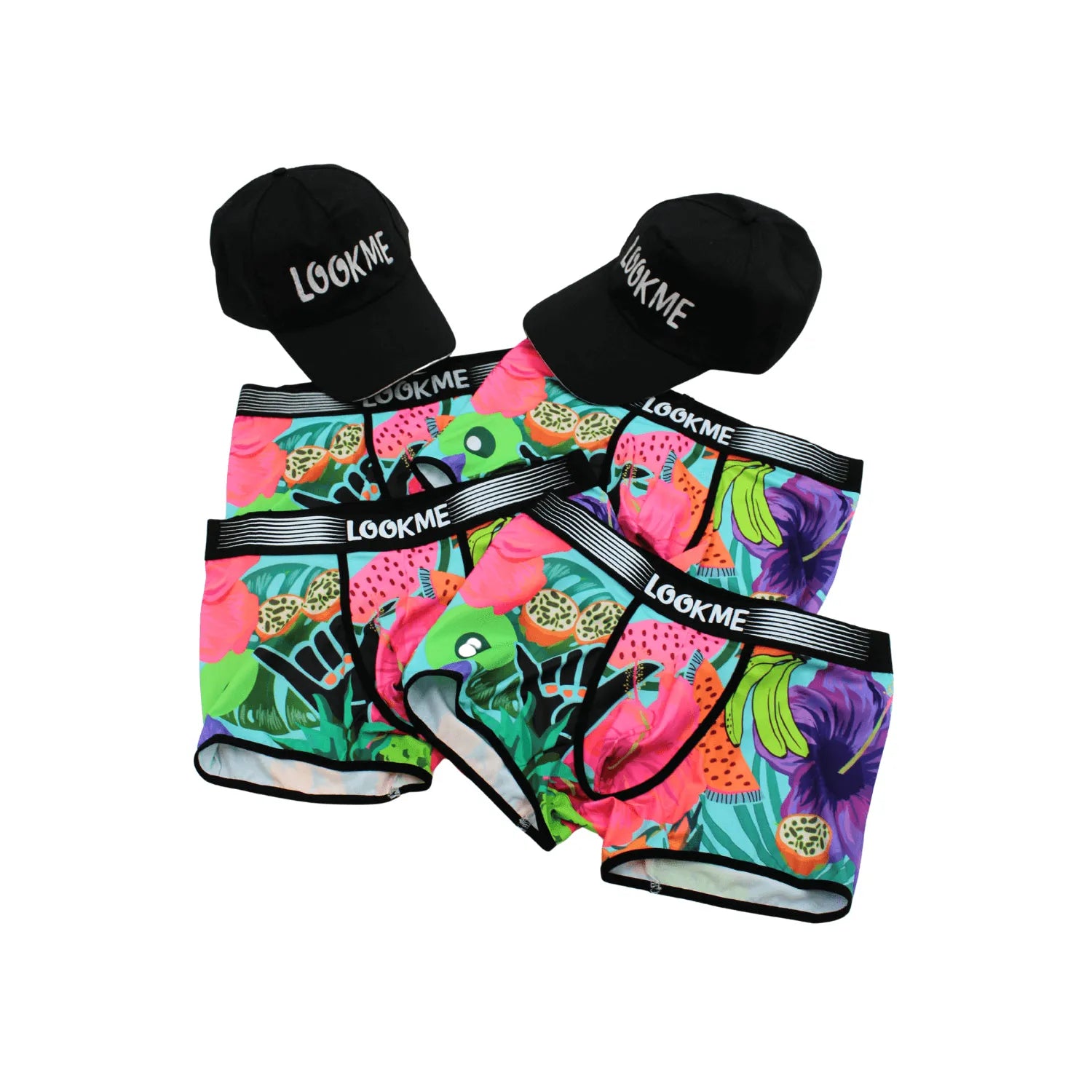 Pack 4 Boxer LM2402-67SWE LOOKME + 2 Casquettes Offertes