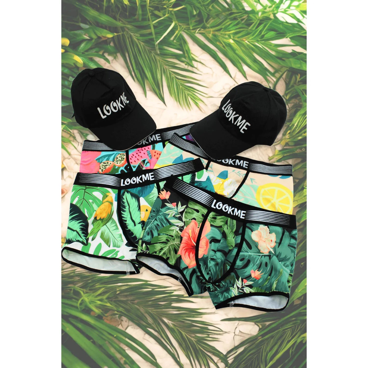 Pack 4 Boxer LM2402-67 LOOKME + 2 Casquettes Offertes