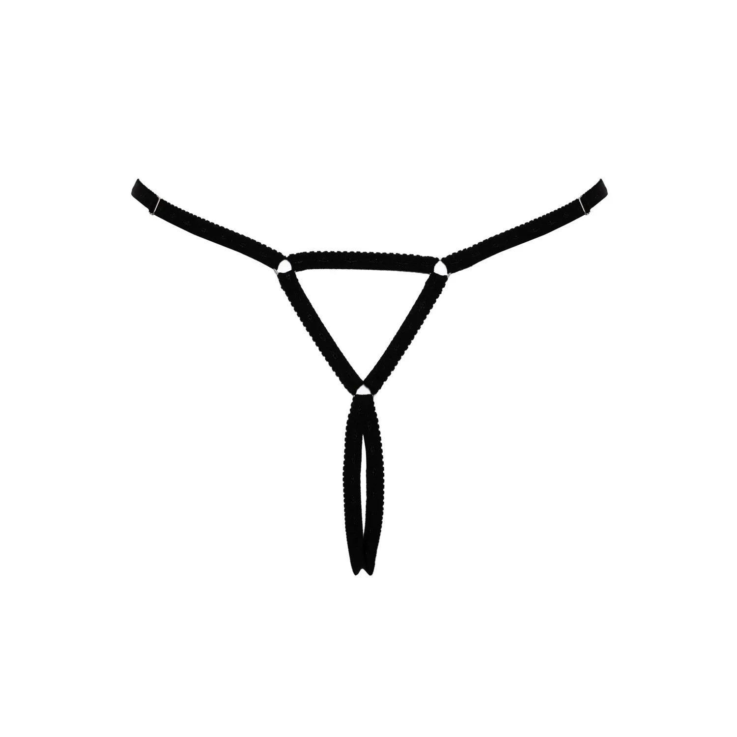 String bijou noir glamour ajustable pierre rose chaînettes argentées ouvert féminité