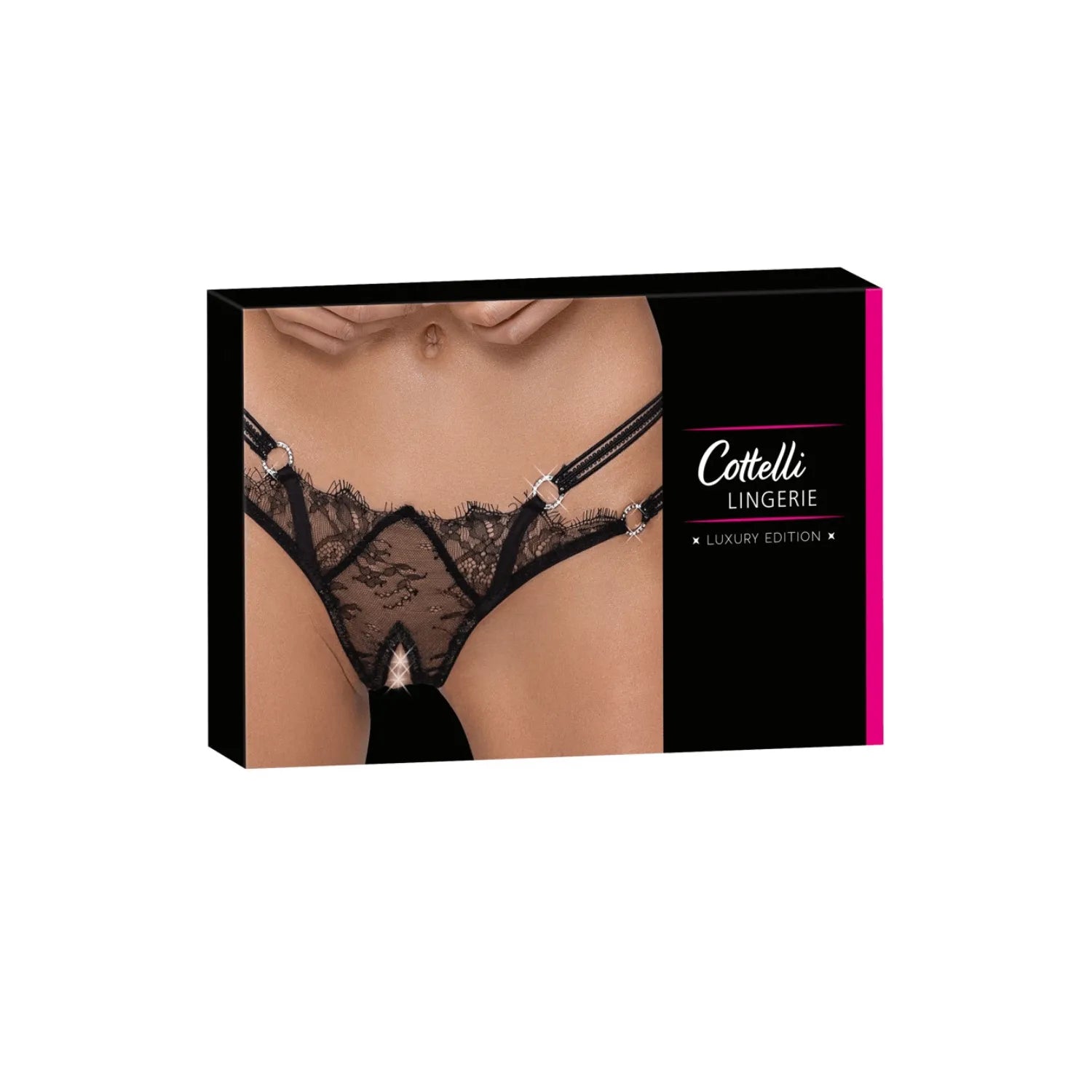 String ouvert dentelle eyelash strass irisés ceinture double bande stretch