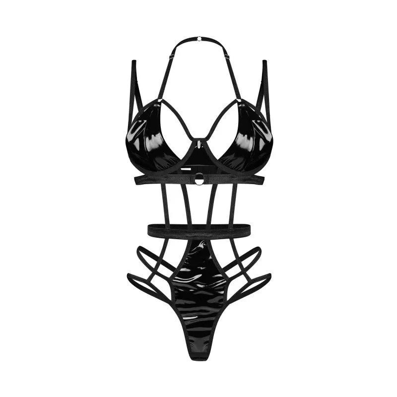 Keira Lise teddy noir design unique latex effet mouillé sensualité élégante