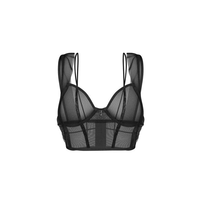Nuites top soutien armatures noir tissu premium ajustement personnalisable élégant femmes