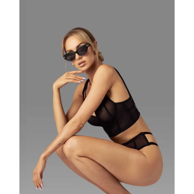 Nuites top soutien armatures noir tissu premium ajustement personnalisable élégant femmes