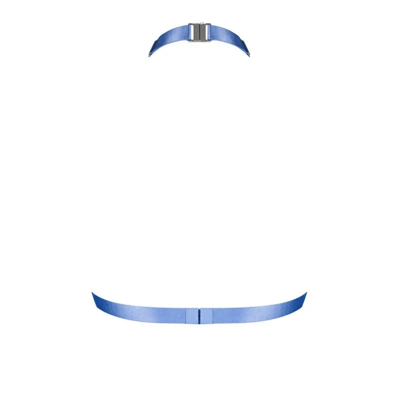 Soutien-gorge harnais bleu élastique design tour de cou personnalisable Shaderi
