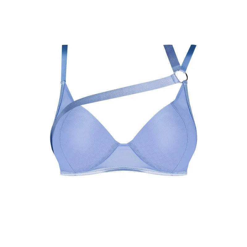 Soutien-gorge Shaderi bleu minimaliste armatures confort réglable polyamide élasthanne