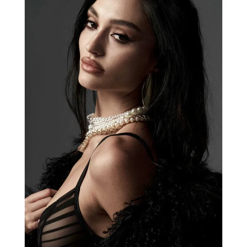 Soutien-gorge noir rayures élégantes Lune Bellis confort luxe ajustable