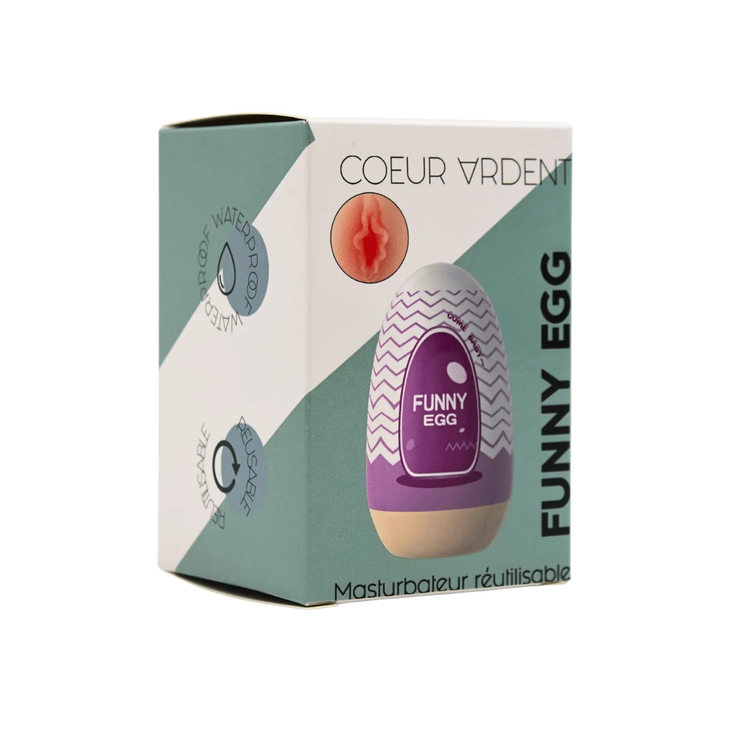 Gaine Masturbatrice Réutilisable FUNNY EGG – Design Réaliste Vagin lèvres charnus