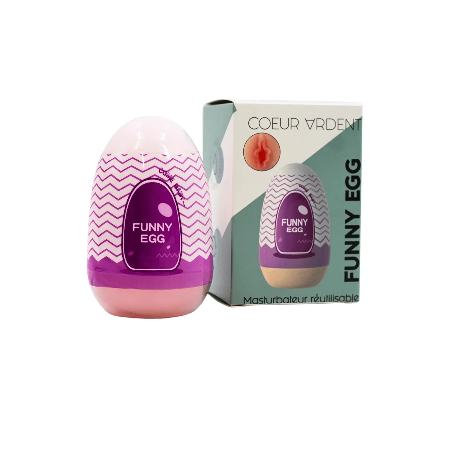 Gaine Masturbatrice Réutilisable FUNNY EGG – Design Réaliste Vagin lèvres charnus