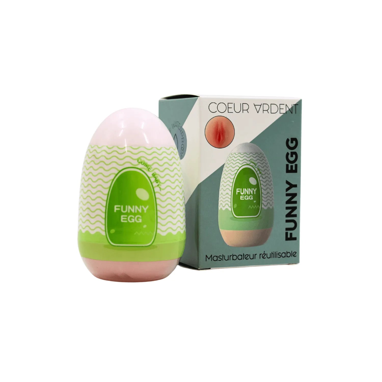 Gaine Masturbatrice Réutilisable FUNNY EGG – Design Réaliste Vagin lèvres fines