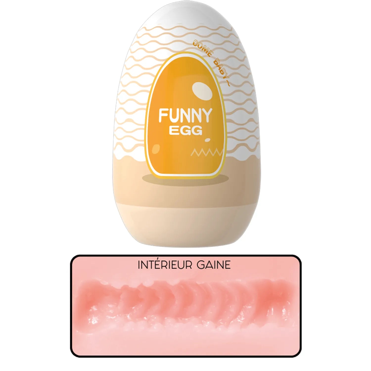 Gaine Masturbatrice Réutilisable FUNNY EGG – Design Réaliste Vagin lèvres moyennes