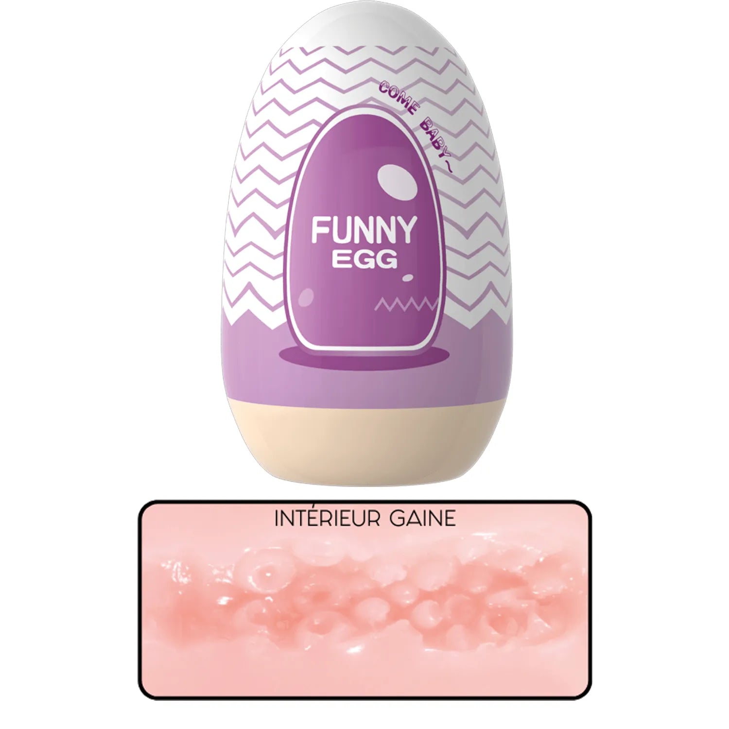 Gaine Masturbatrice Réutilisable FUNNY EGG – Design Réaliste Vagin lèvres charnus